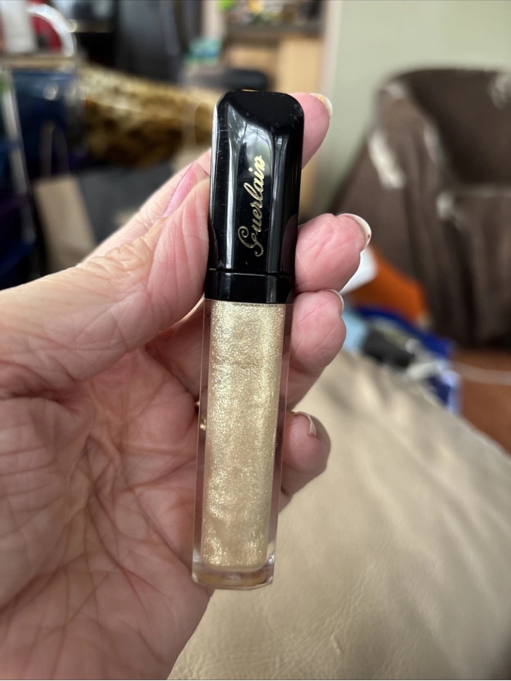 GUERLAIN Gold Shimmer Lip Gloss Shade 400 Tester. New!